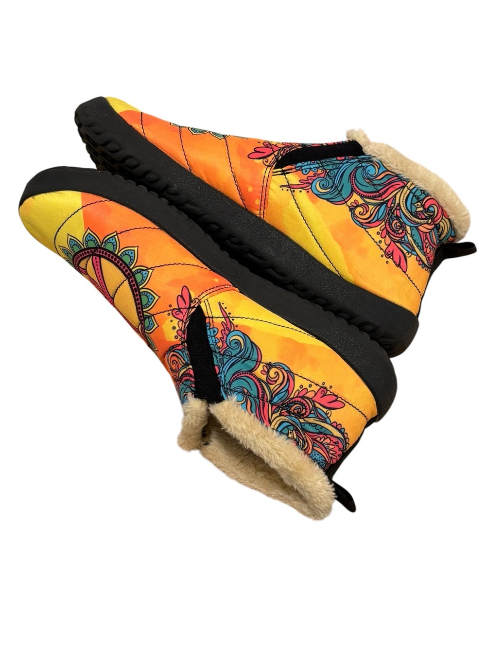 YES WE VIBE Yellow & Orange PEACE SIGN SHOES UNISEX Men’s Size 10.5 - Picture 5 of 8